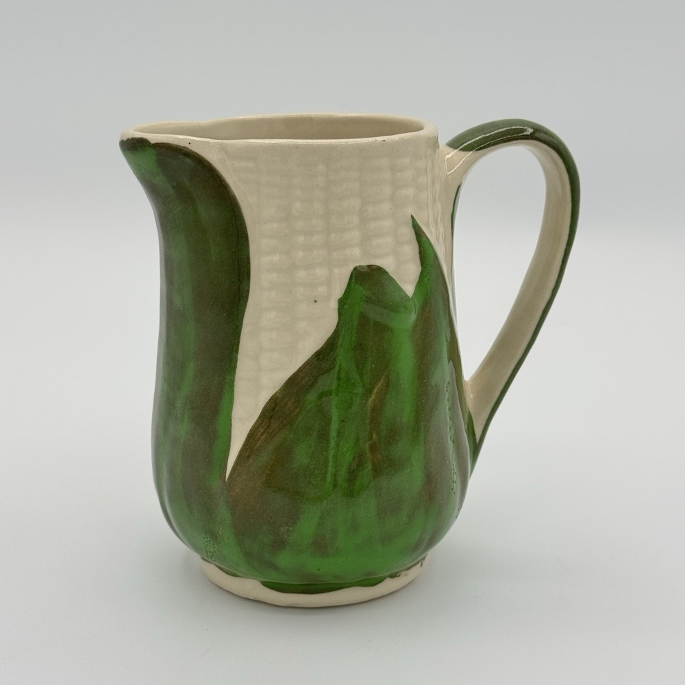 Vintage Shawnee Pottery Corn Creamer Green Pitcher USA Country  Cottage Kitchen